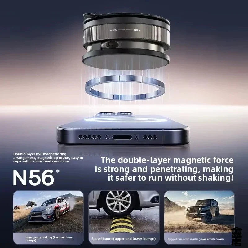 Drivegy™ MagSafe Vacuum Suction Magnetic Phone Mount – Adjustable Swivel Lock Windshield Holder