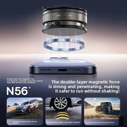 Drivegy™ MagSafe Vacuum Suction Magnetic Phone Mount – Adjustable Swivel Lock Windshield Holder