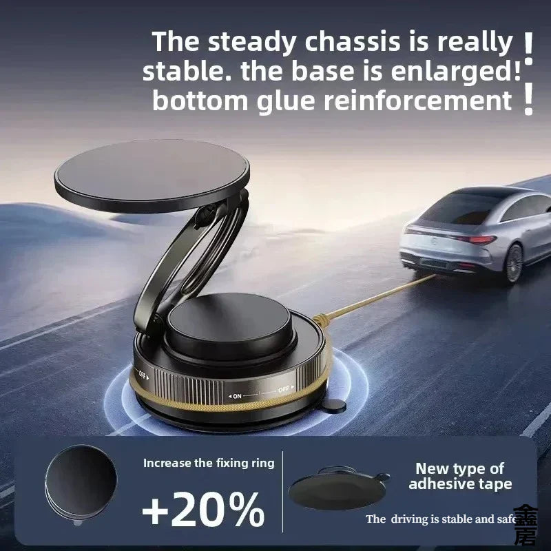 Drivegy™ MagSafe Vacuum Suction Magnetic Phone Mount – Adjustable Swivel Lock Windshield Holder